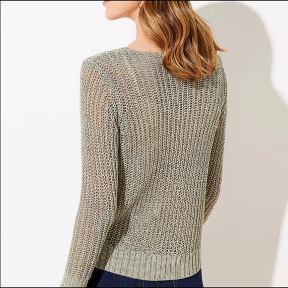 🆕 NWT LOFT Shimmer Open Stitch Sweater - Picture 2 of 9